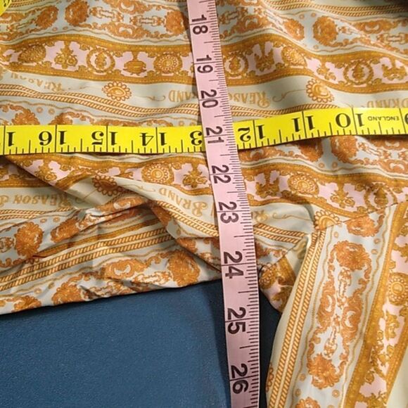 Reason Brand Gold Green Pink and Black Patterned Windbreaker/Rain Coat Jacket - Picture 4 of 6